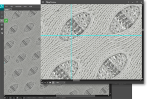 Textile scanné avec le scanner 3d pour numérisation textile et cuir XTEX par VIZOO, apercu du logiciel de tiling