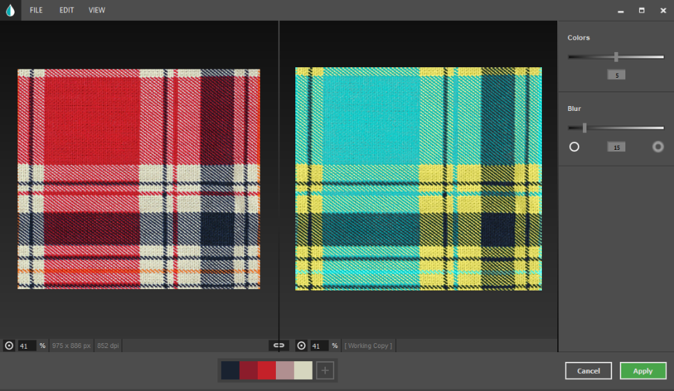 Aperçu du logiciel de numérisation textile xtex par VIZOO, présentation de la recoloration de texture maps PBR, format de fichier U3M